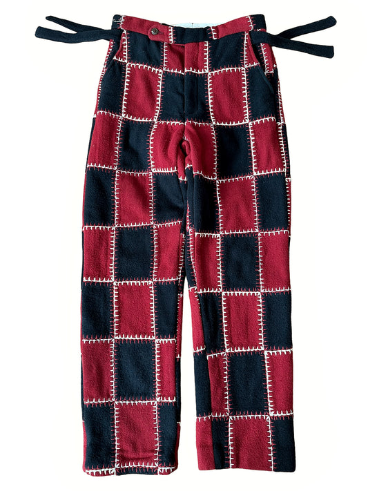 Patchwork Quilted Wool Trouser