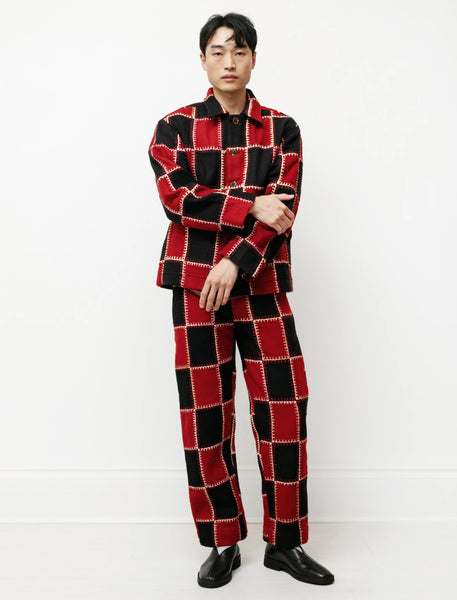 Patchwork Quilted Wool Trouser