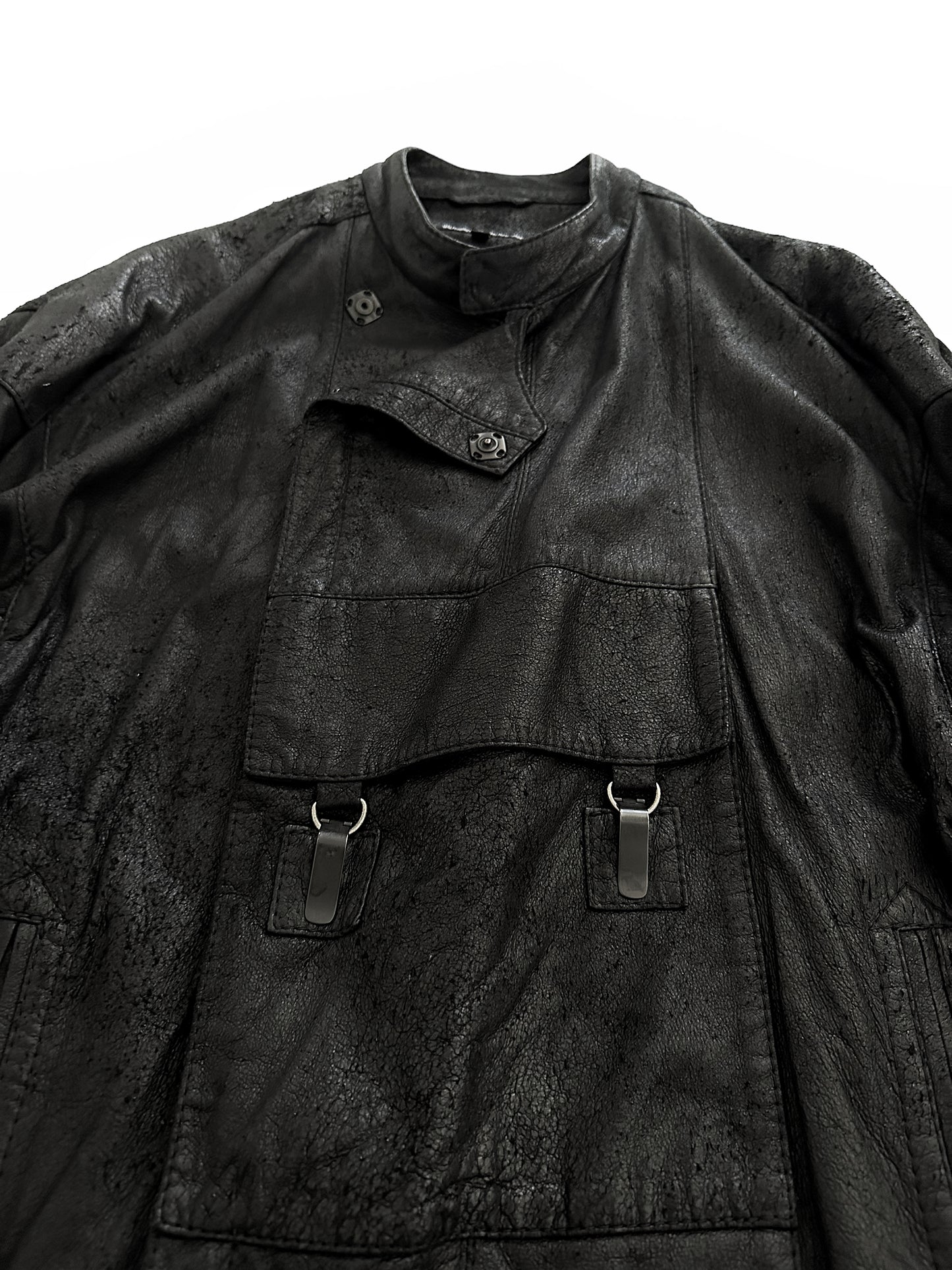 FW15 Blistered Leather Cargo Jacket