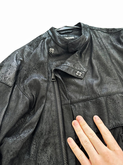 FW15 Blistered Leather Cargo Jacket