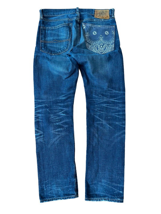 Blue Bandana Slim Denim