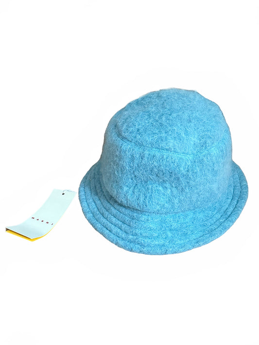 2022 Mohair Cobalt Fuzz Bucket Hat