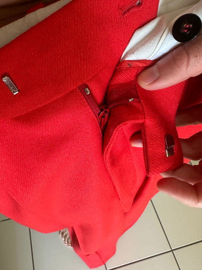 2021 Haute Couture Red Wool Slacks