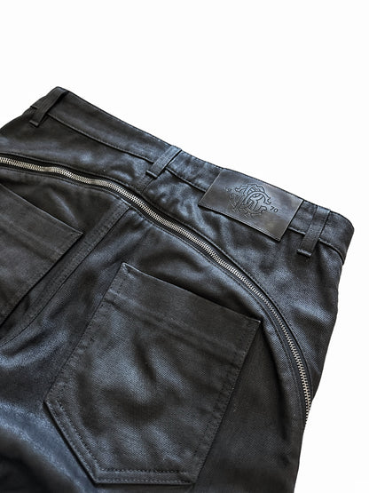 Waxed “Banana” Zipper Denim