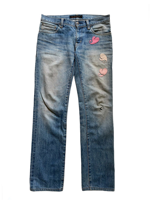 Distressed Hearts Denim