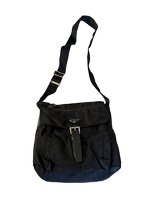 Black Nylon Messenger Bag