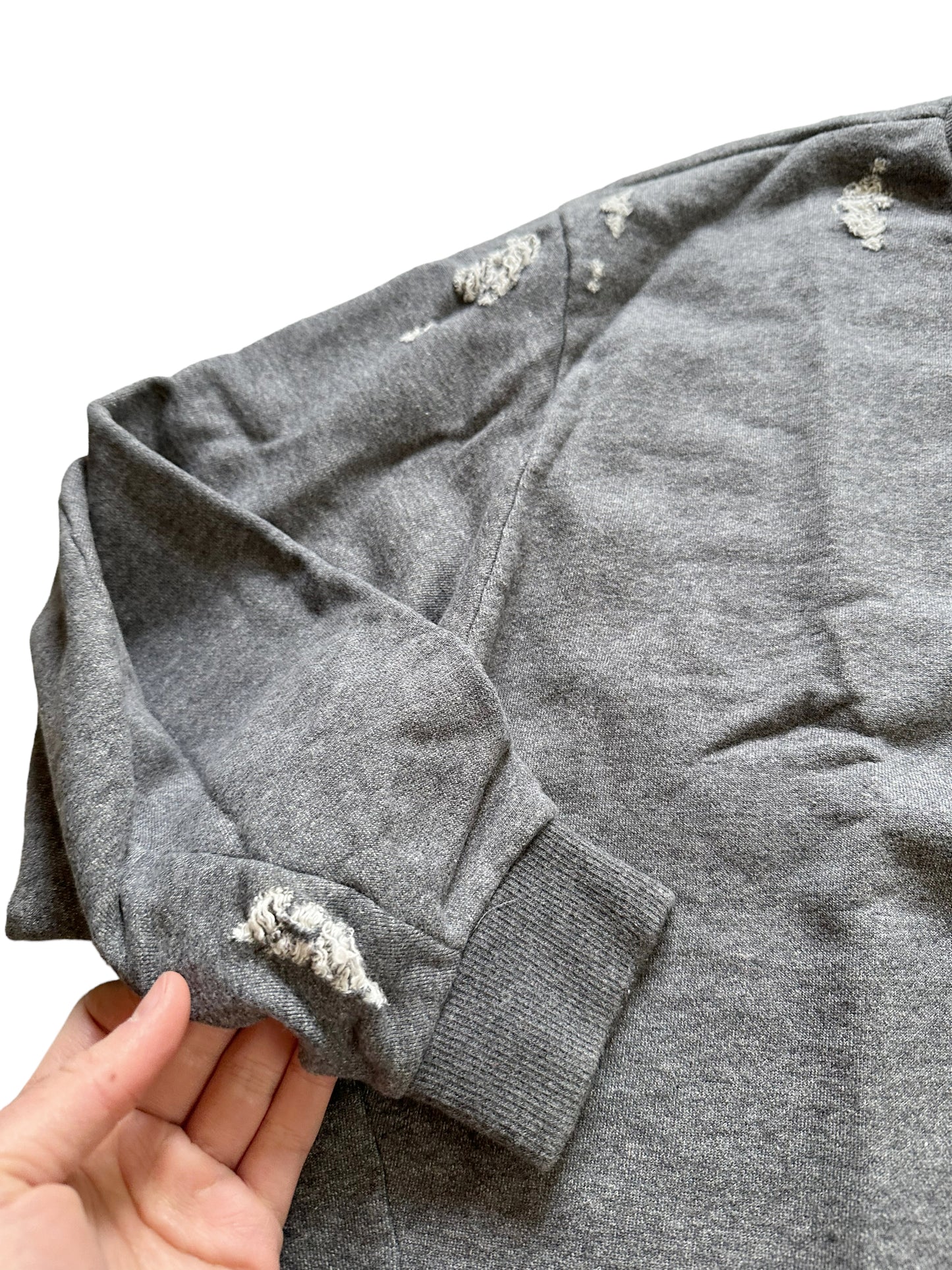 Distressed Grey Crewneck