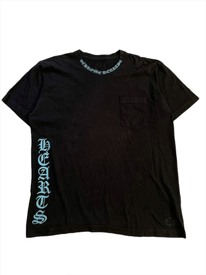 Ice Blue Neck Logo Tee