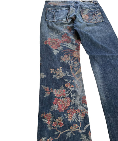 Floral Print Denim