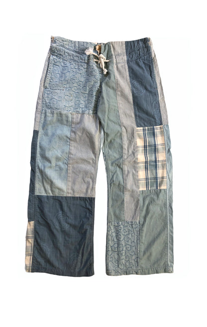 Patchwork Materials Wide Pants