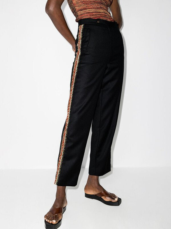 Crochet Side Wool Trouser