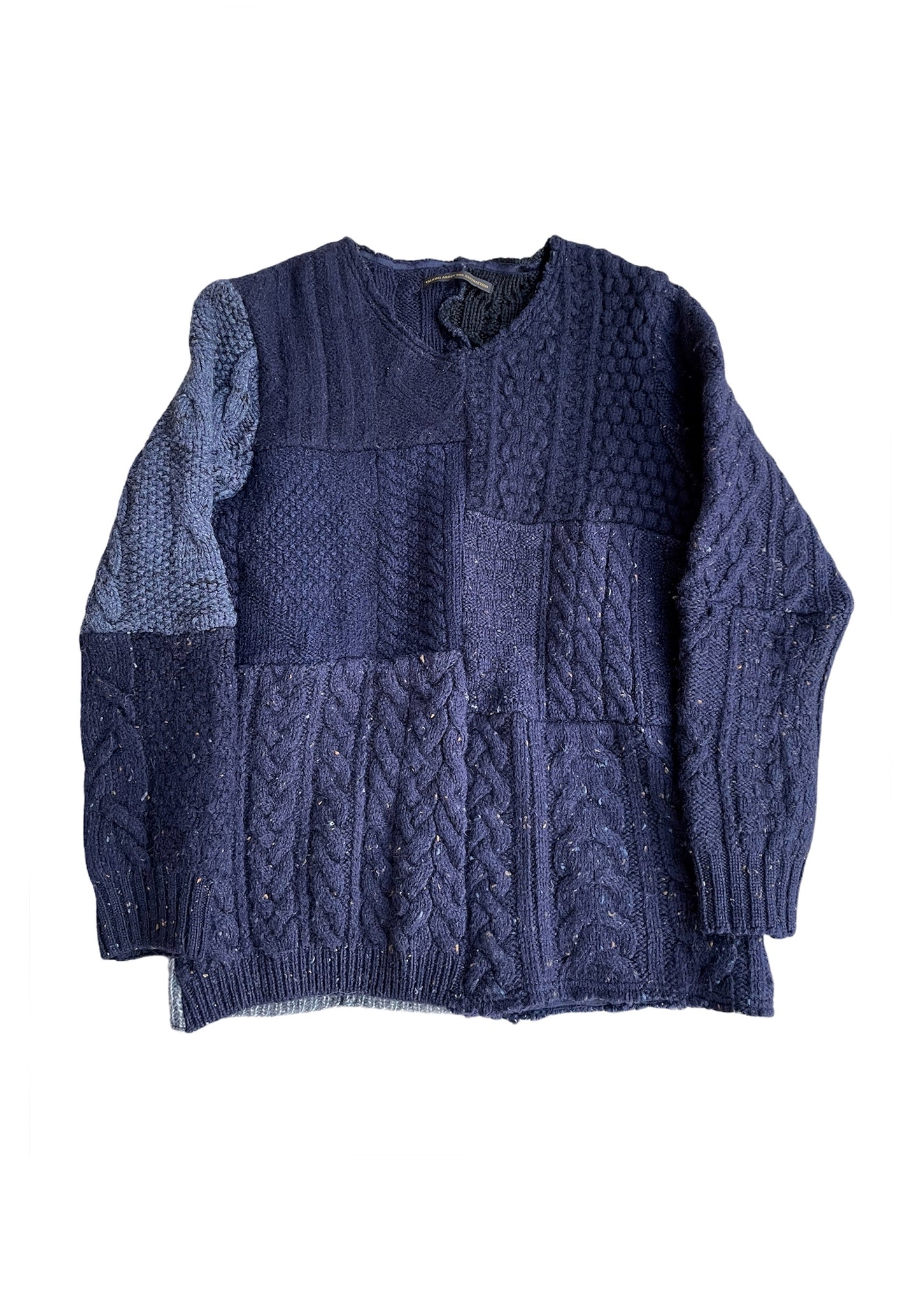 Patchwork Cable Knit Sweater