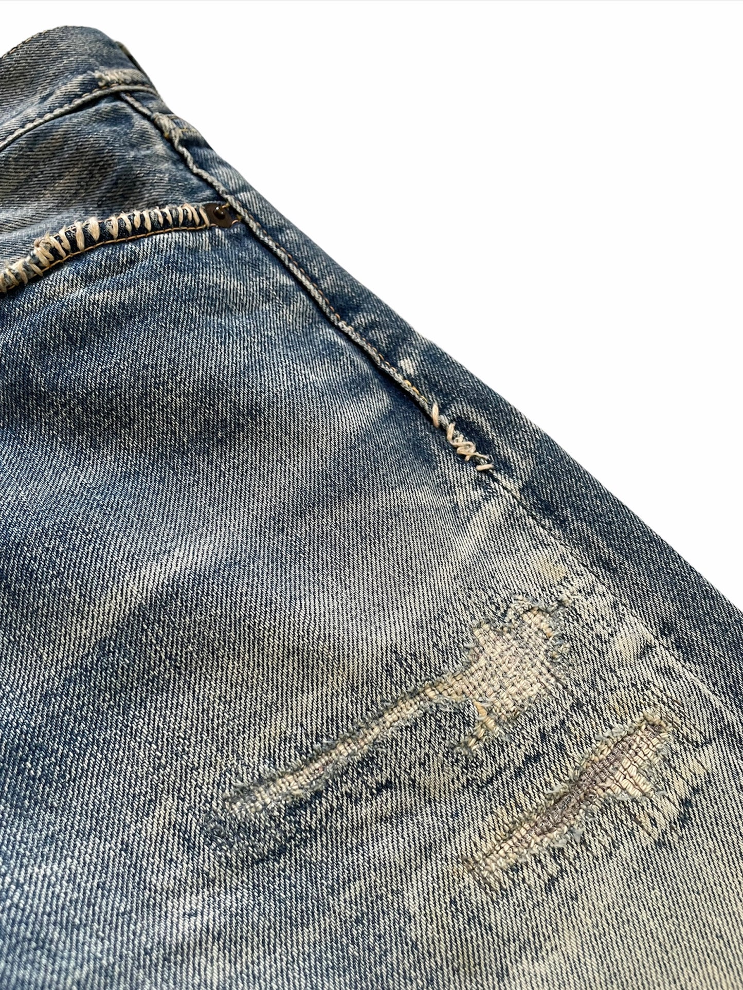 Boro Repair Flaired Cargo Denim