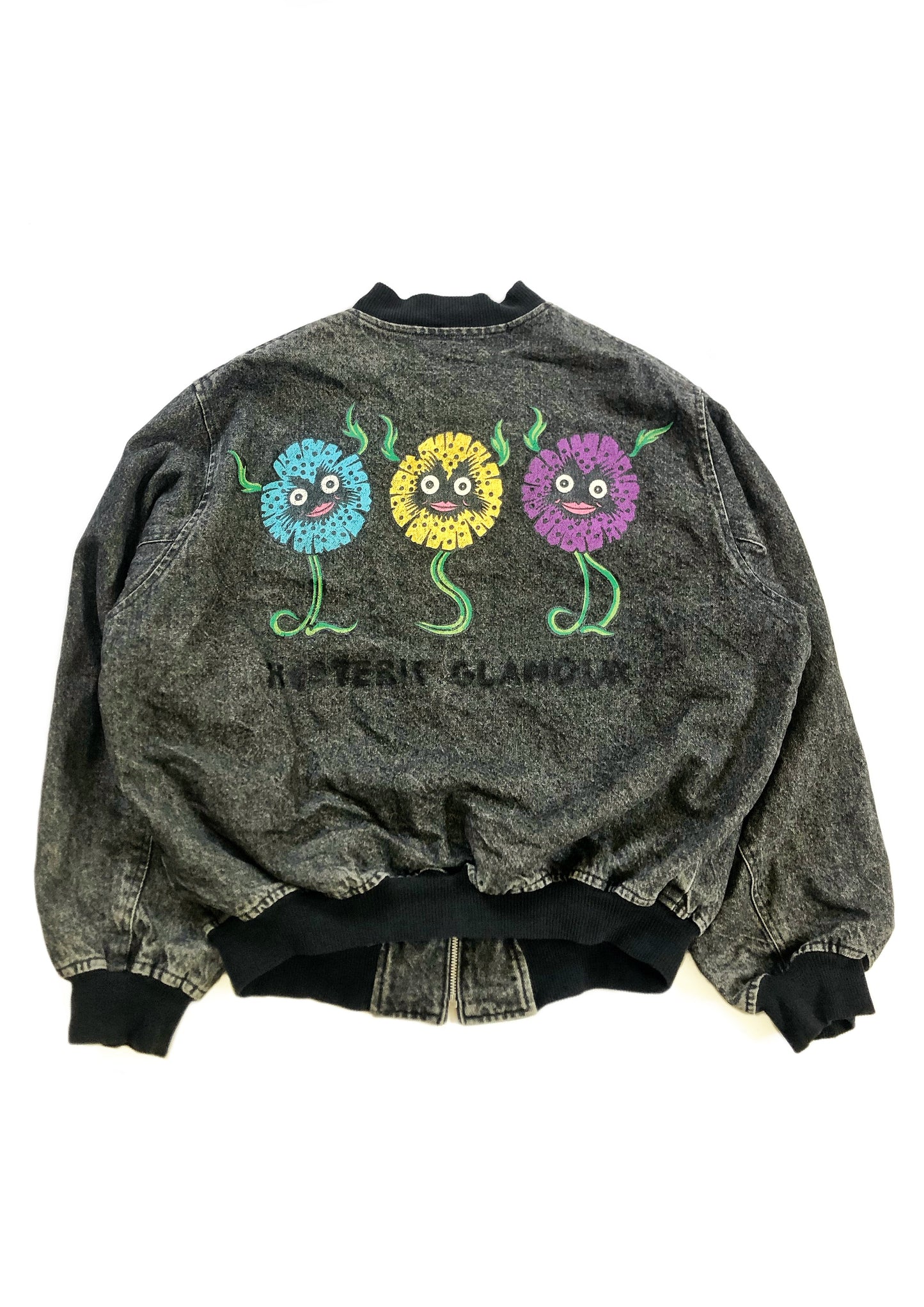 Psycho Flower Denim Bomber