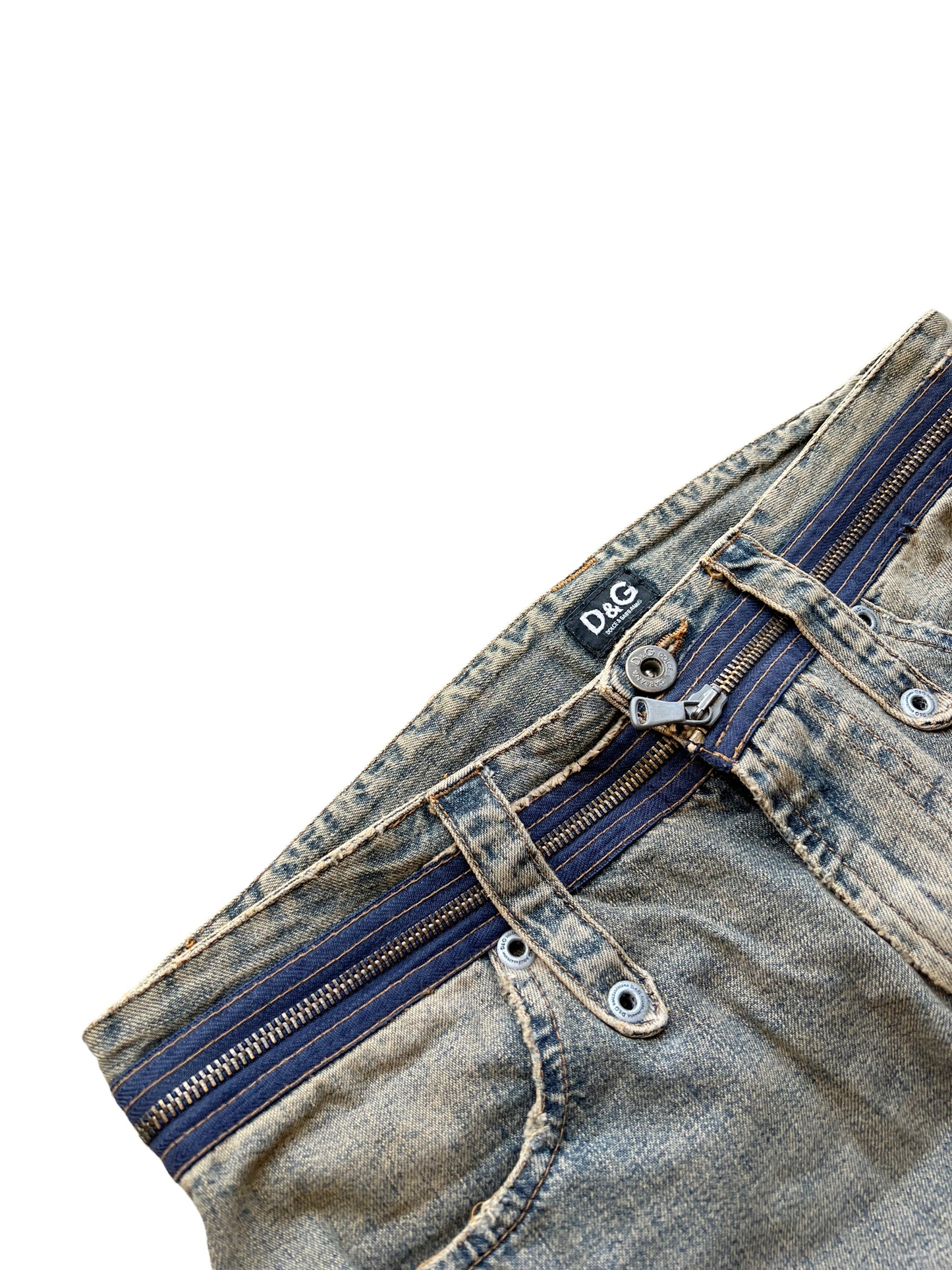 Washed Zip Mod Denim