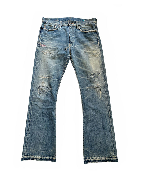 Boro Repair Flaired Cargo Denim