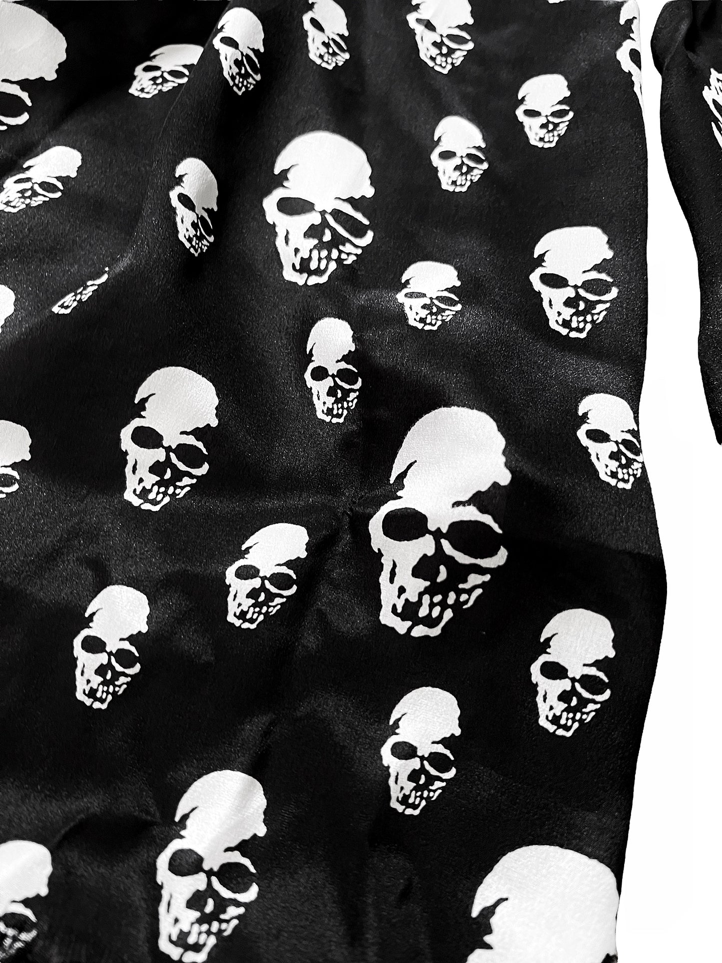 Silk Skull Raw Scarf