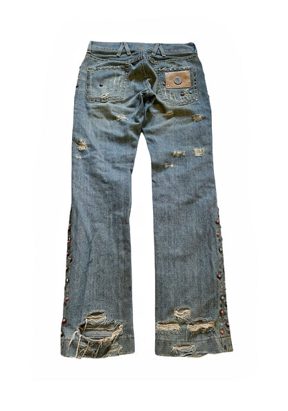 Runway Gem Studded Crash Denim