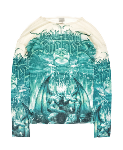 SS01 Blue Satan Gargoyle Tattoo Top