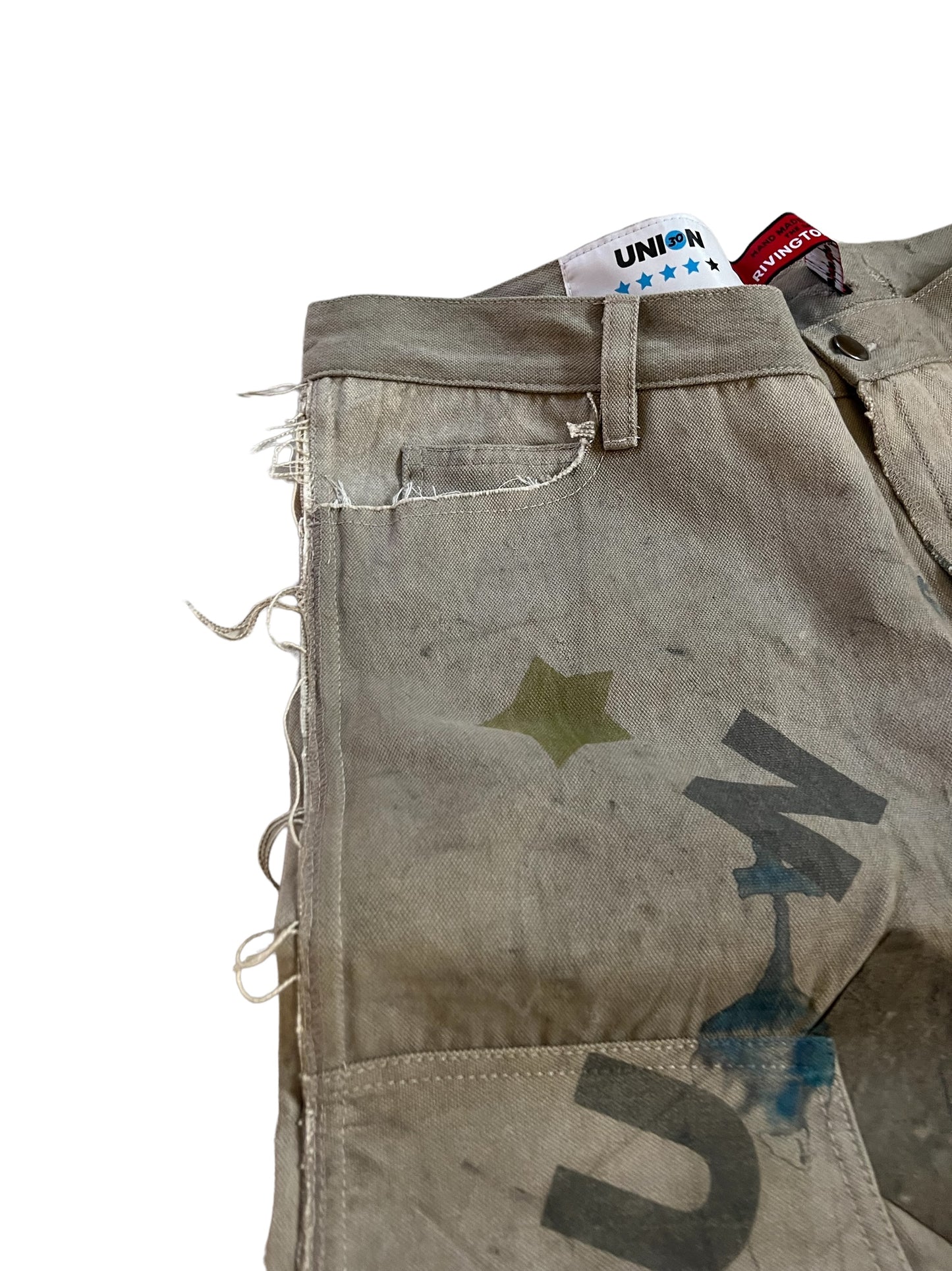 Upcycled Mailbag Reconstructed Pants