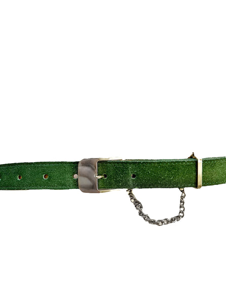 Chain Green Suede Belt