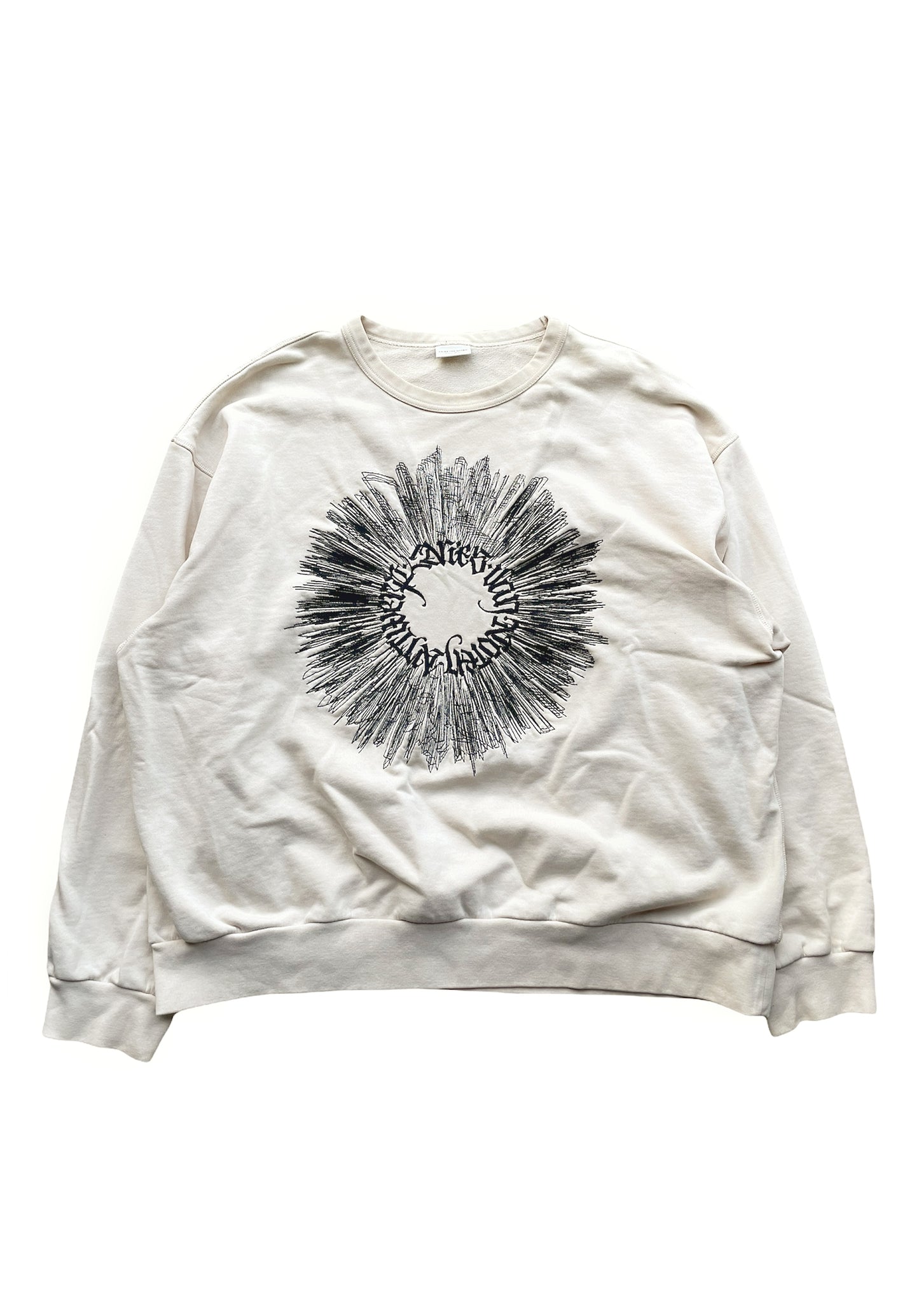 2017 Embroidered Cream Crewneck