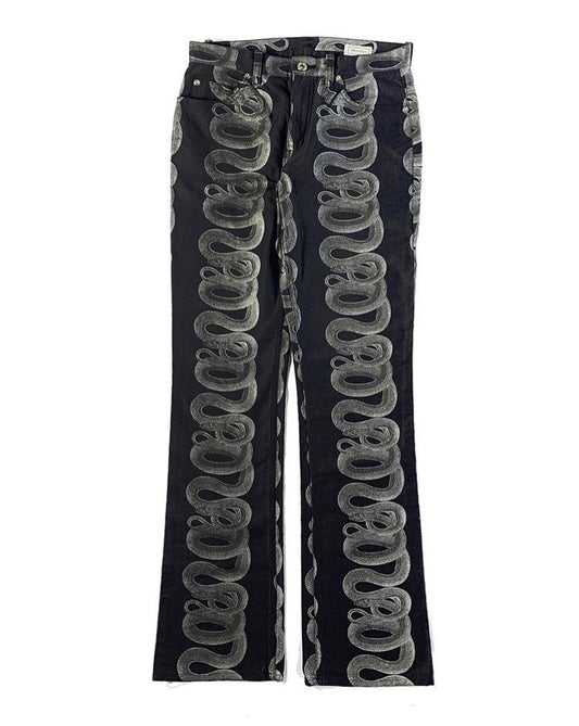 Glitter Black Snake Denim