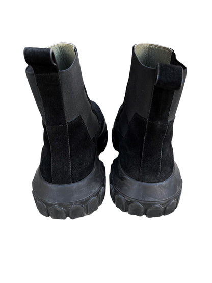 Black Suede Tractor Boot