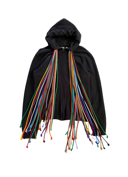 AW08 Rainbow Multi-cord Drawstring Hoodie