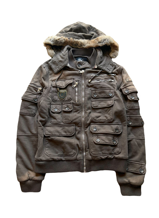 Rabbit Fur Cargo Jacket