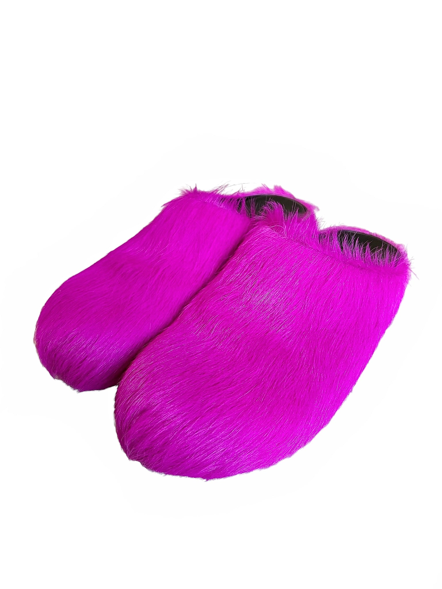 Pink Calf Hair Fussbett Sabot Slide