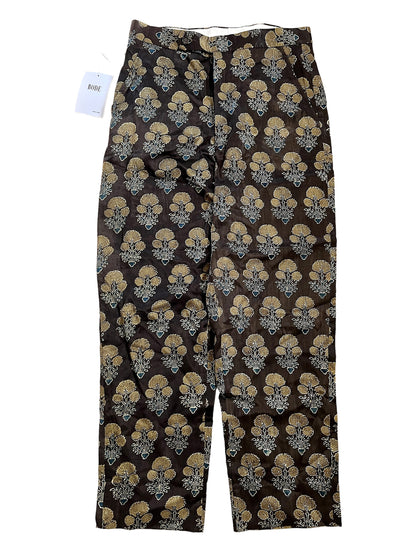 Silk Block Print Floral Trouser