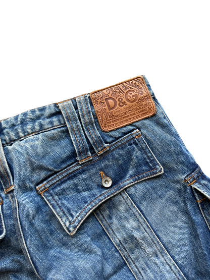 Distressed Denim Cargo