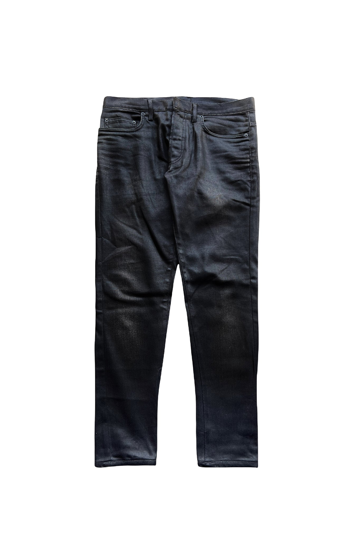 Waxed Denim Cargo Pants - Black | mnml | shop now