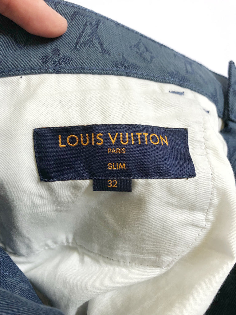 Louis Vuitton Skinny Jean 'Treggings' Studs Monogram Plaid Shield  Patch Pant 40!