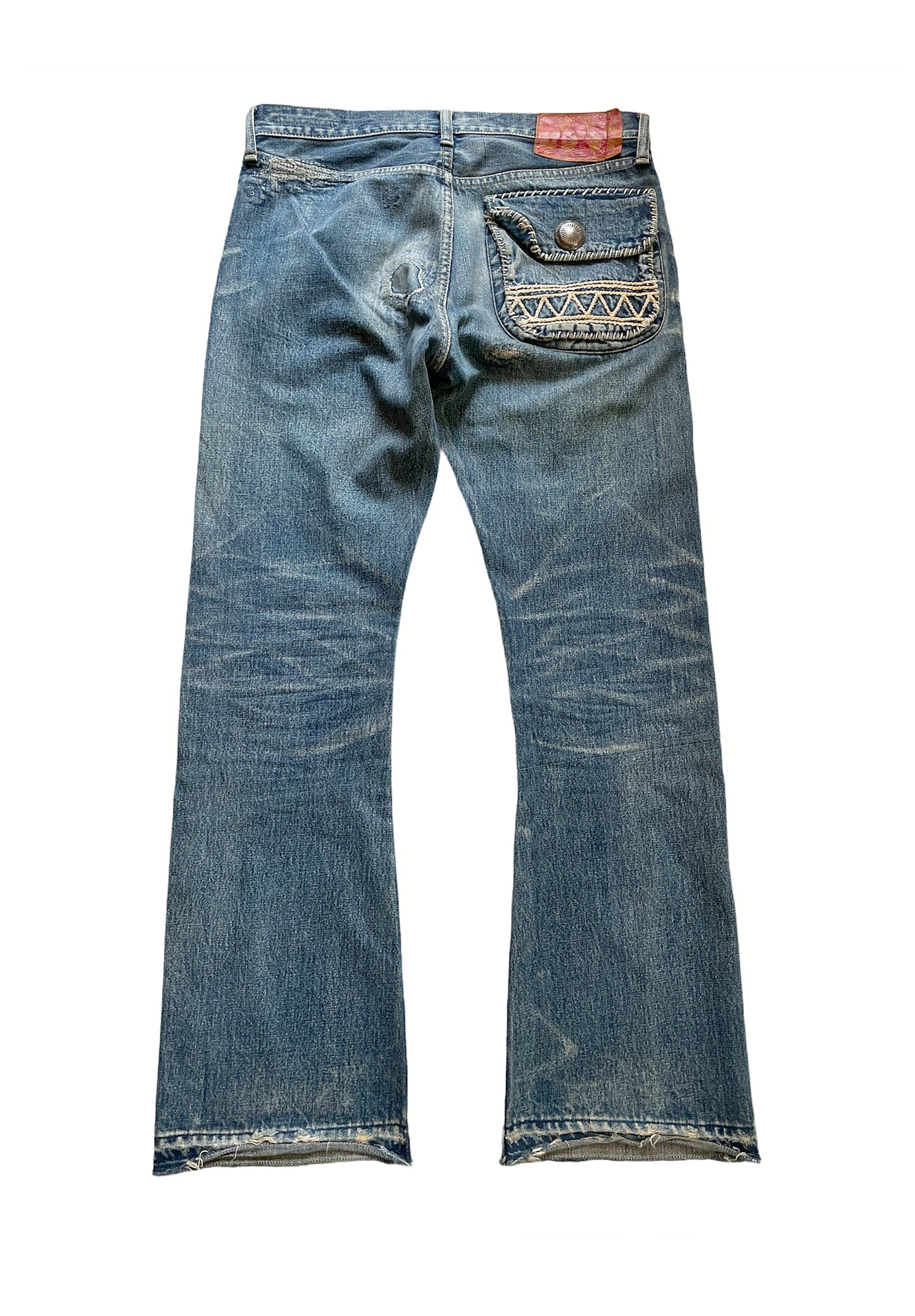 Boro Repair Flaired Cargo Denim