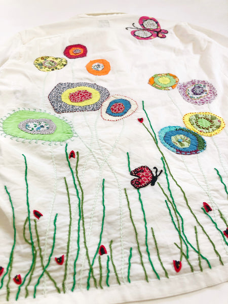 Flower Embroidered Shirt