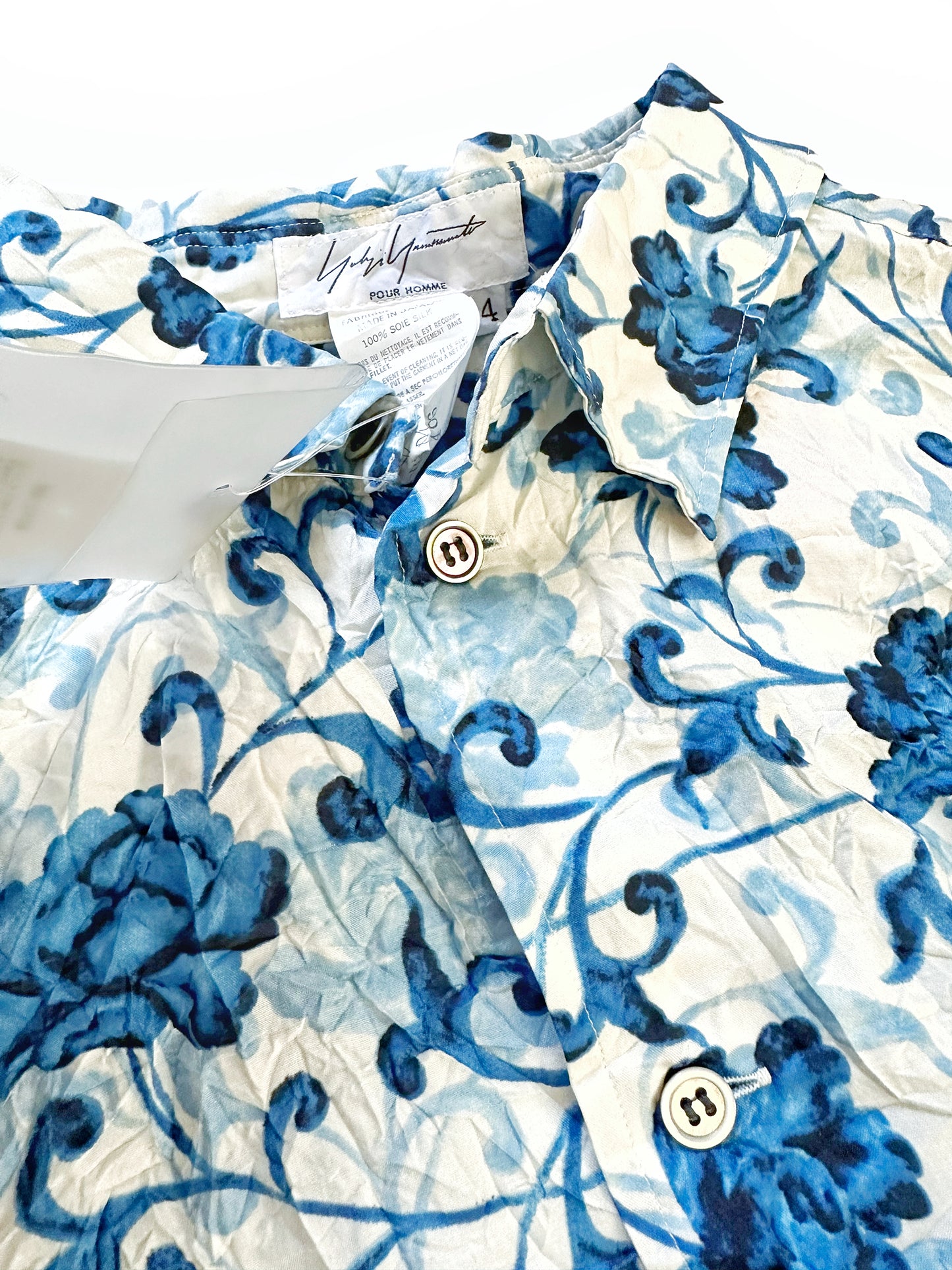 2001 Runway Crushed Silk Floral Shirt