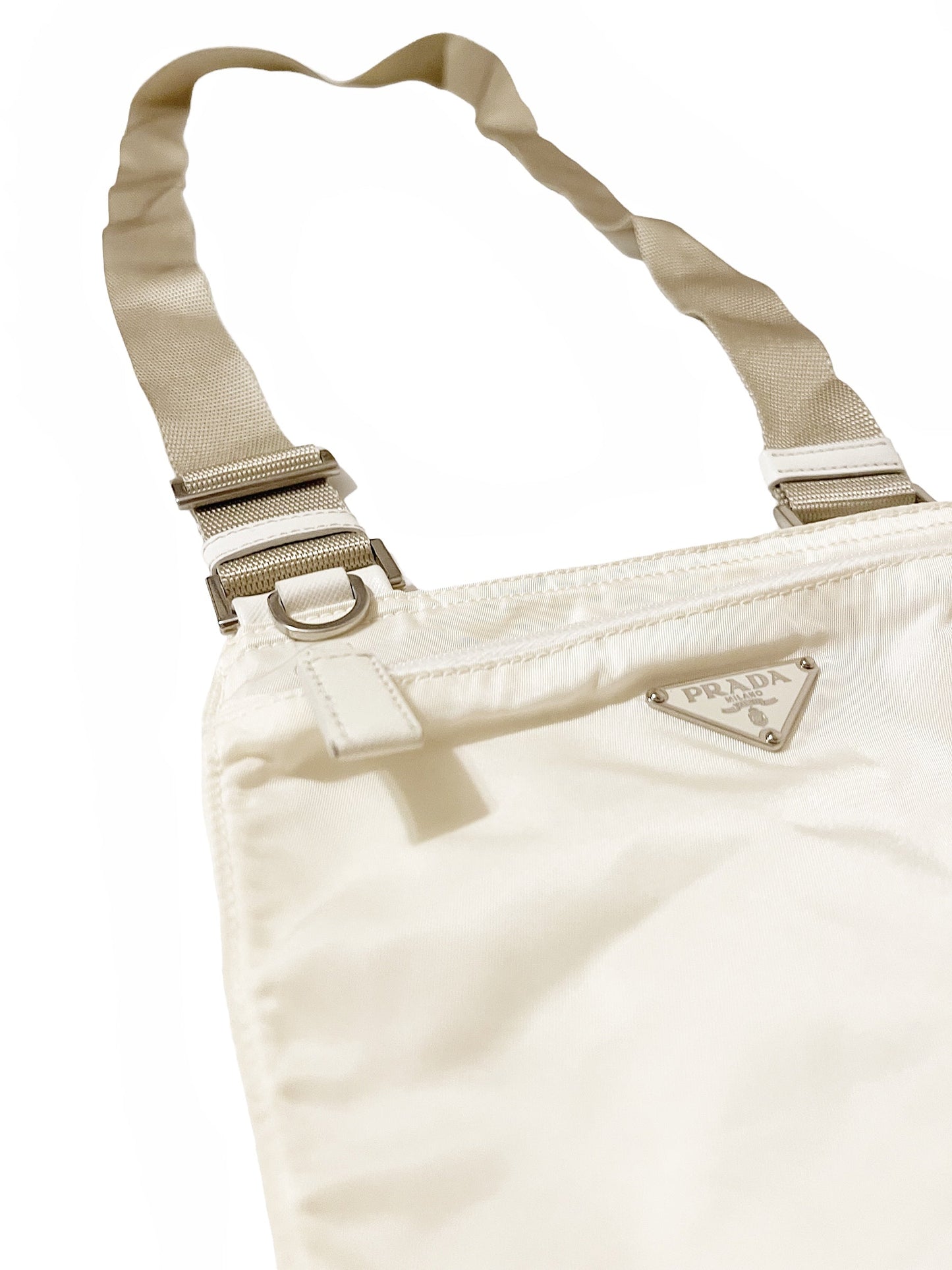 White Nylon Crossbody