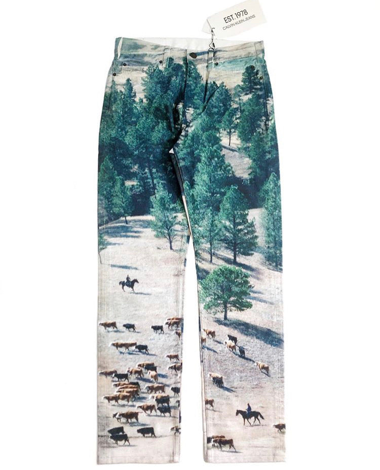 2019 Calvin Klein Cow Photo Print Denim