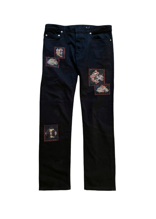 SS17 Toru Kamei Skull Patch Denim