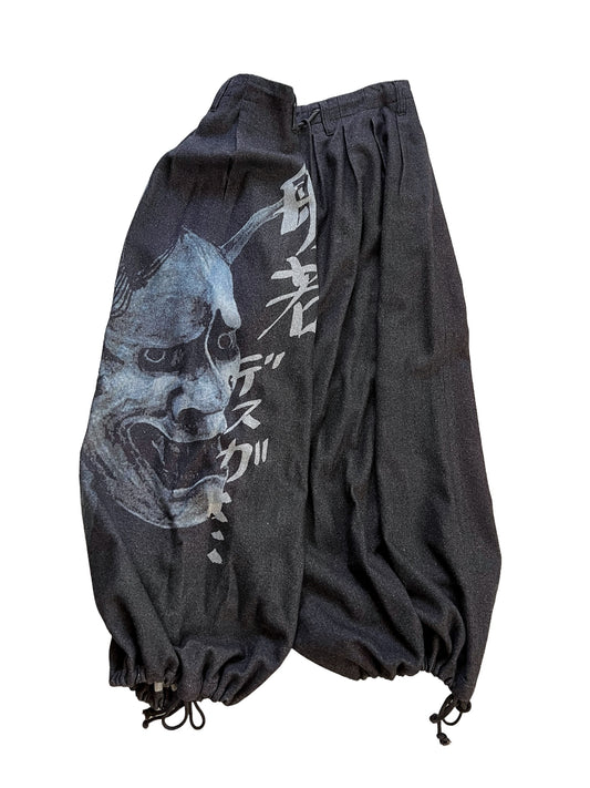 Demon Mask Wool Balloon Trousers