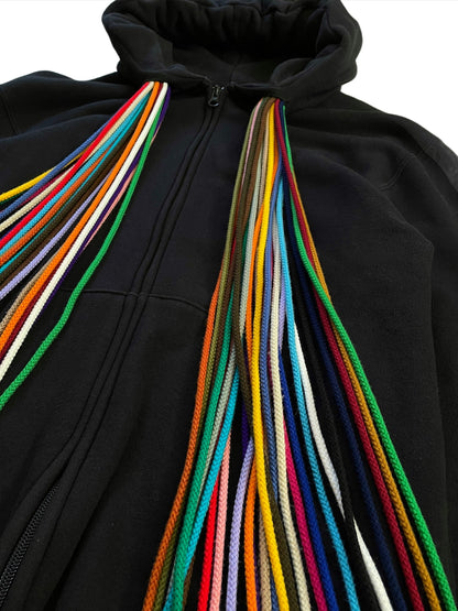 AW08 Rainbow Multi-cord Drawstring Hoodie