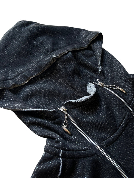 Thrashed Punk Leather Hoodie