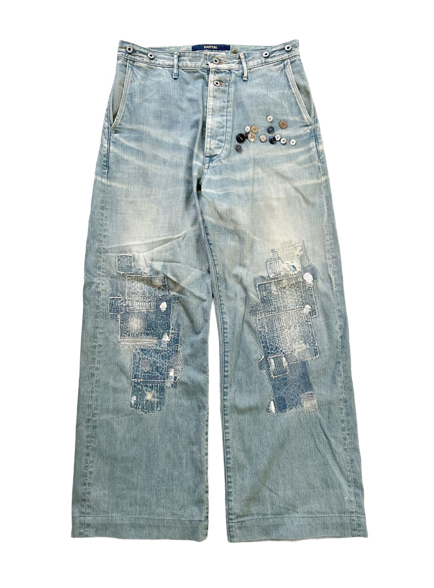 Boro Wide Leg Button Denim