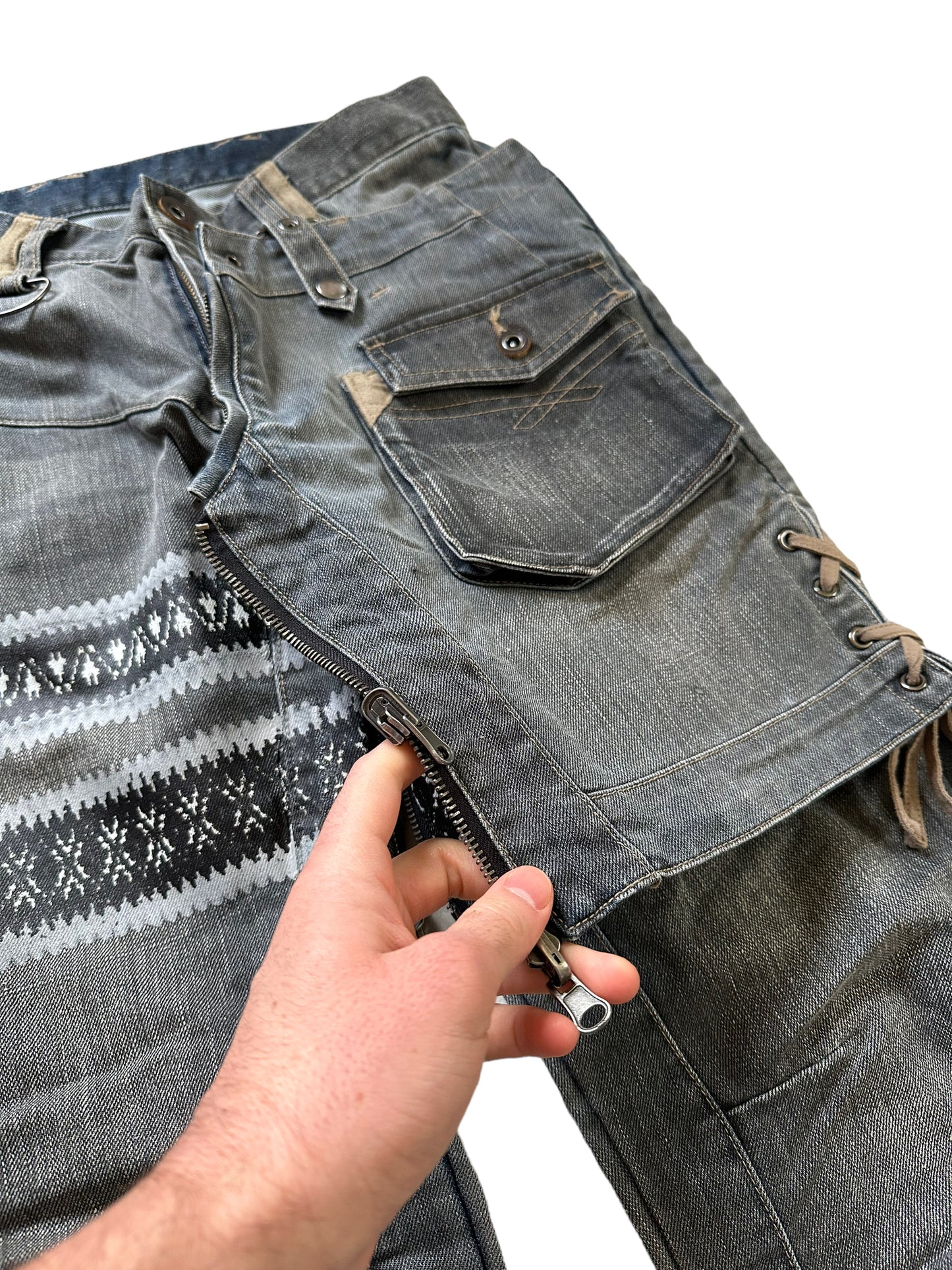 Layered Mod Cargo Denim