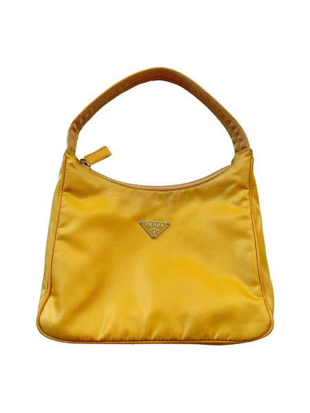 Mustard Vela Nylon Hobo Bag