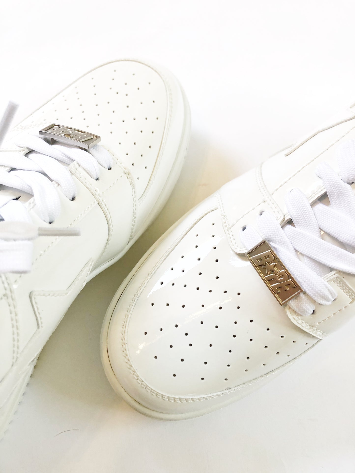 Bapesta White Patent