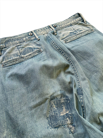 Boro Wide Leg Button Denim