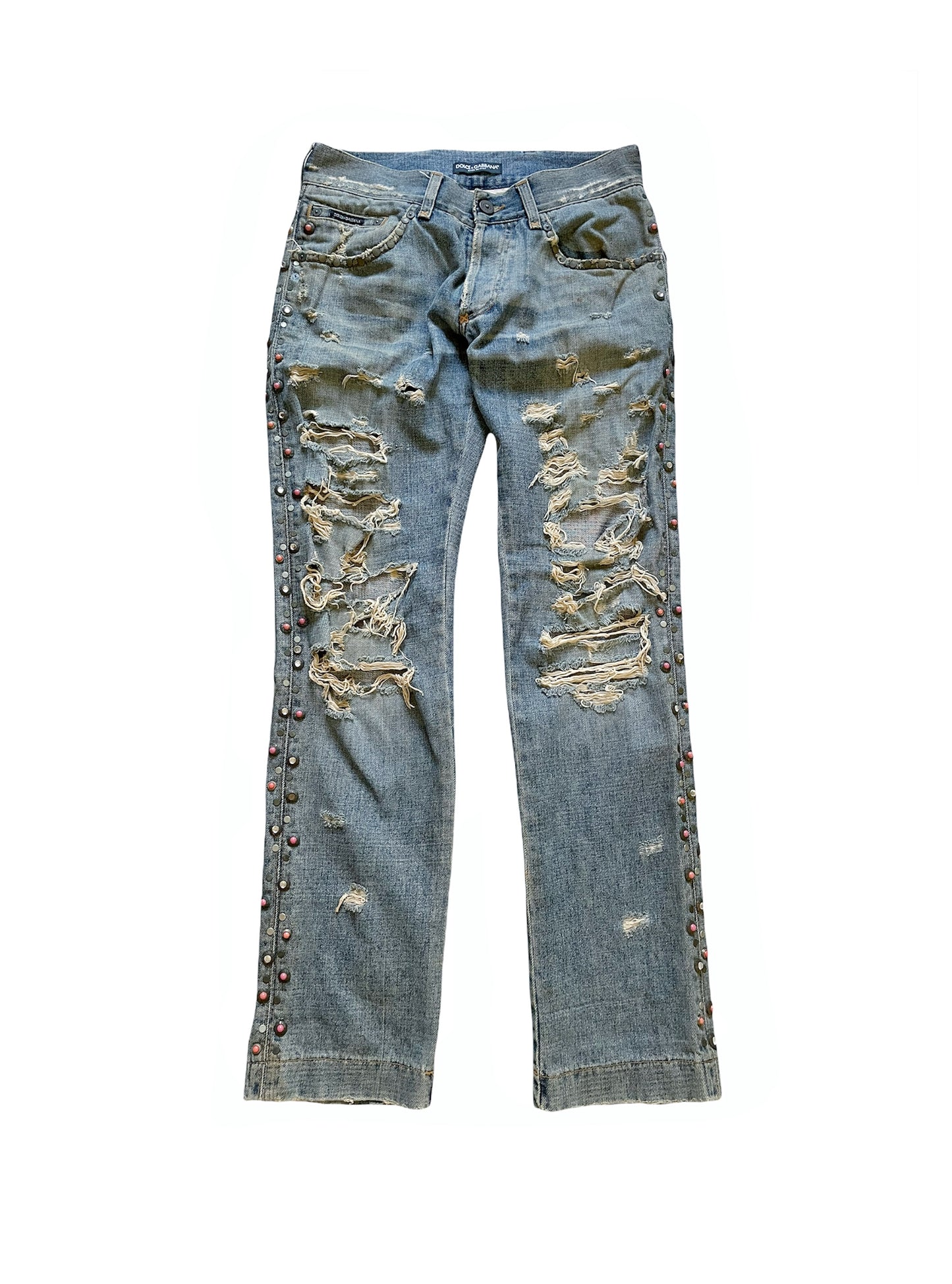 Runway Gem Studded Crash Denim